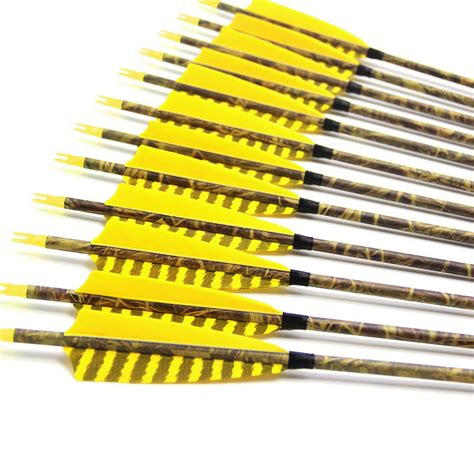 Buy Narchery 31Inch Carbon Arrow Practice Hunting Arrows with 5" Camo ...