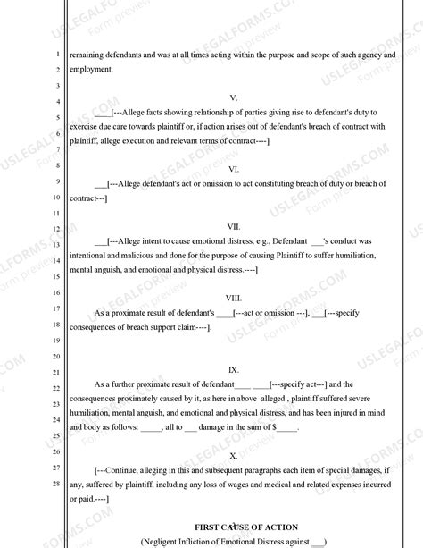 Elements For Intentional Infliction Of Emotional Distress | US Legal Forms