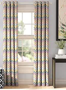 Buy Casableu Dyke Polyester Eyelets (Steel) Blackout Curtains with Tie ...