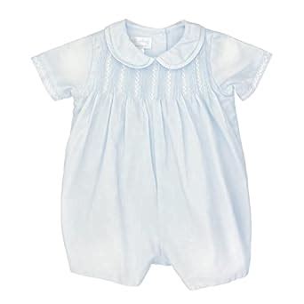 Buy Petit Ami Baby Boys' Romper with Pintucks and Feather Stitching, 9 ...