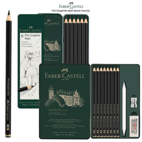Pitt Matt Black Graphite Pencils by Faber-Castell | Jerry's Artarama