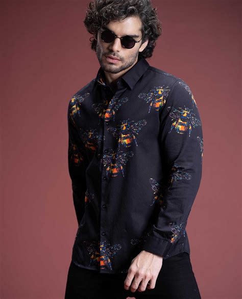 Hotsman - Men's Partywear - Luxury Printed Shirt - Beats Black – HOTSMAN