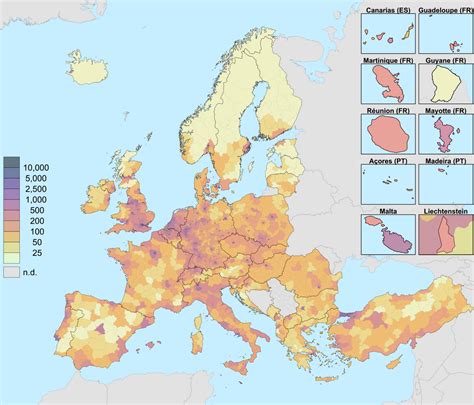 Europe Population Density Map
