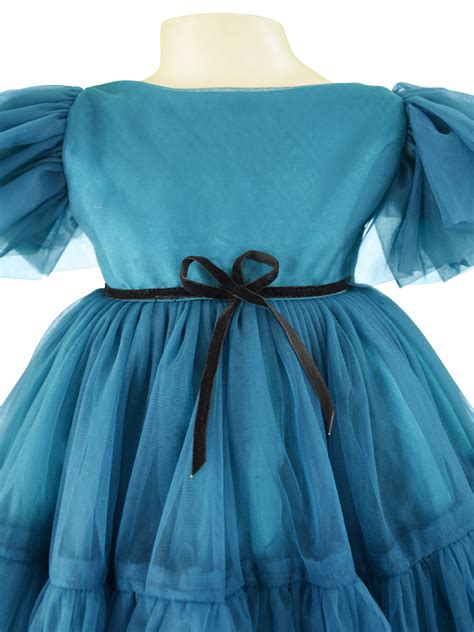 Party Dress for Girls | Faye Teal Green Ruffled Dress - faye