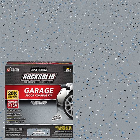 Gray, Rust-Oleum RockSolid Garage Floor Coating Kit-60003, High Gloss 1 ...