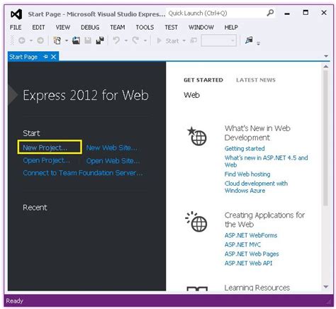 Image result for How to Open Visual Studio 2012 Express