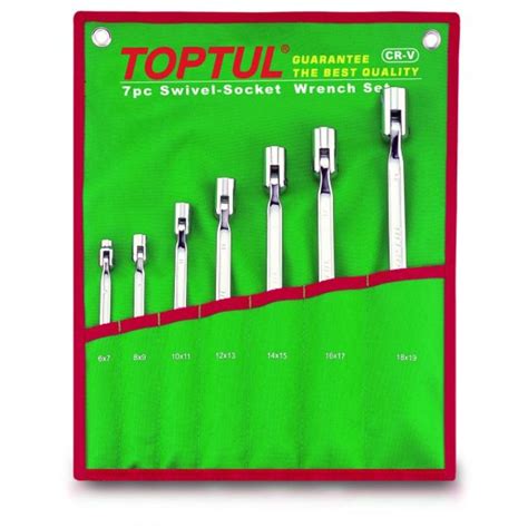 Toptul GAAA0704 Pouch Bag - Green Double End Swivel-Socket Wrench Set ...