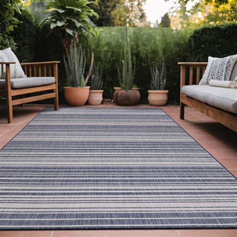 Amazon.com: Luul Home Stripe Outdoor Rug 5x7 Washable Outside Carpet ...