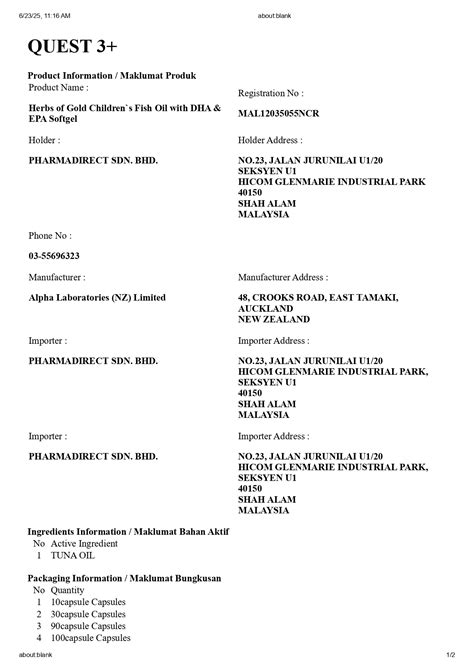 Herbs of Gold Children's Fish Oil with DHA & EPA Softgel 60s [Expiry 06/2027] | Shopee Malaysia