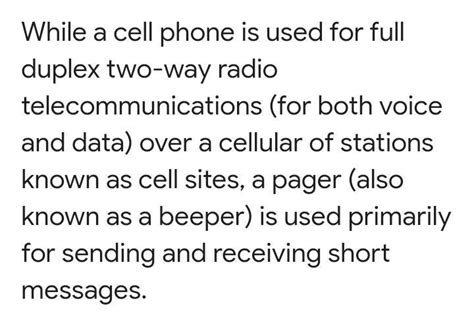 Differences between a pager and a telephone - Brainly.in