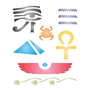 Egyptian Stencil (Size: 6.5"w x 8"h) Reusable Stencils for Painting ...