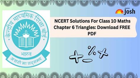 NCERT Solutions for Class 10 Maths(2024-2025) Chapters 6 Triangles, PDF ...