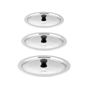 Kitdor Glossy Steel Lids for Utensils with Knobs | Melt-Free with a ...