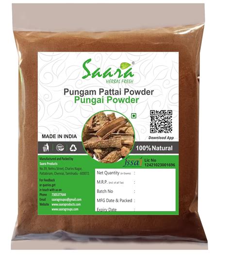 Saara HERBAL FRESH Pungam Pattai Powder, 750g, Pongamia Pinnata ...