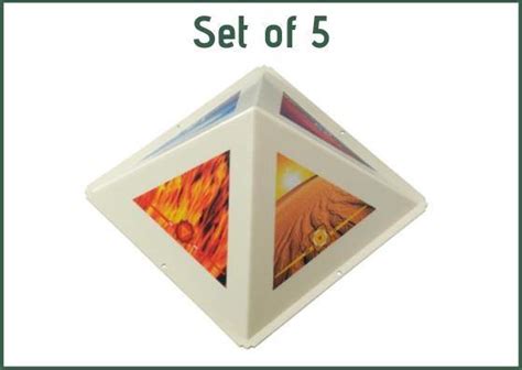 Classic Combo I - Set of 5 Pyramid Caps +1 Orgonite Pyramid with 7 Cha ...