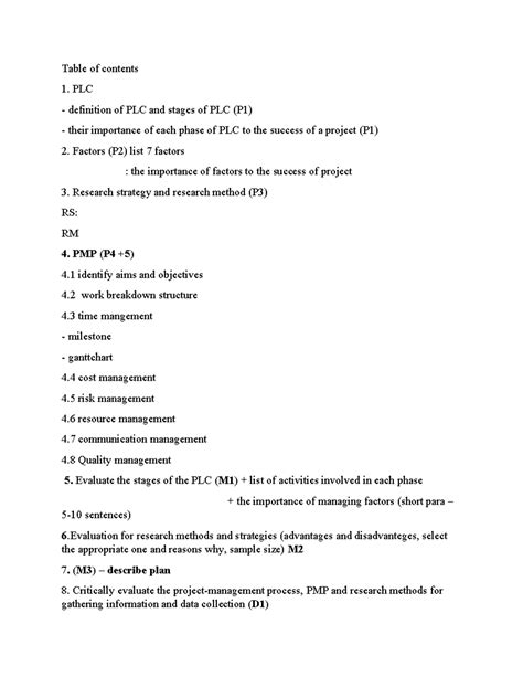 Outline-A1 - Table of contents 1. PLC - definition of PLC and stages of PLC (P1) - their - Studocu