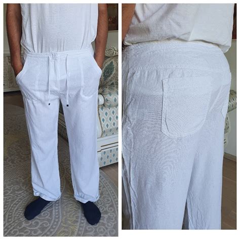 Mens White Linen Pants XL Mens Linen Trousers Mens Linen Pants Mens ...
