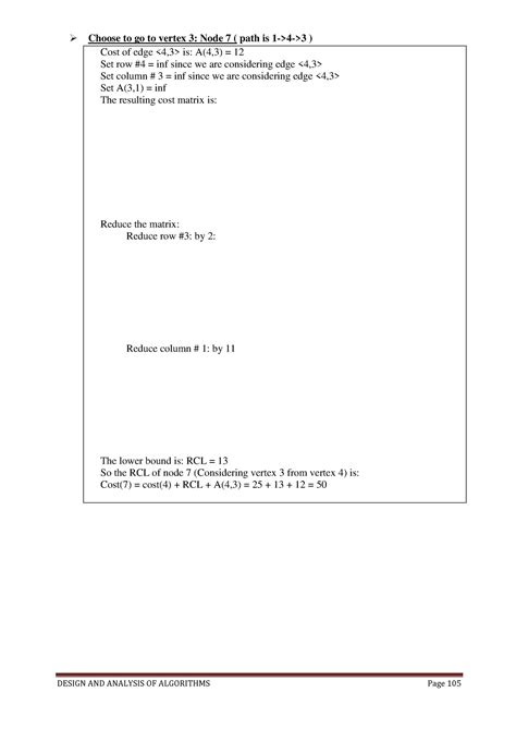 Design and Analysis of Algorithm notes- (26) - Choose to go to vertex 3 ...