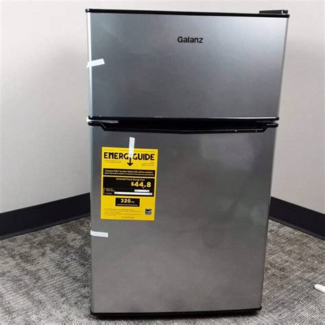 Galanz 3.1 Cu Ft Two Door Mini Fridge Freezer Stainless GLR31TS1E02 ...