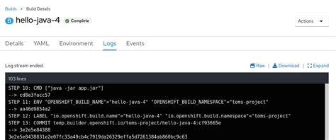 Build Config OpenShift Docker 的图像结果