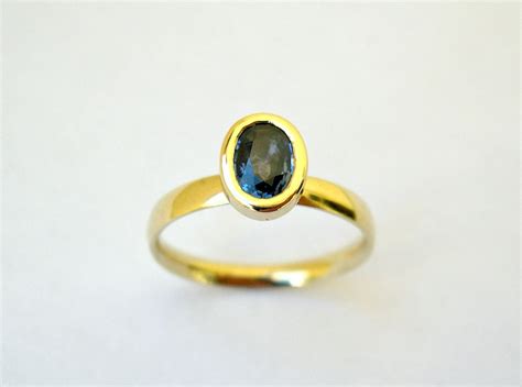 Buy Sapphire Gold Ring, Gemstone Engagement Ring, 14k Solid Gold Ring ...