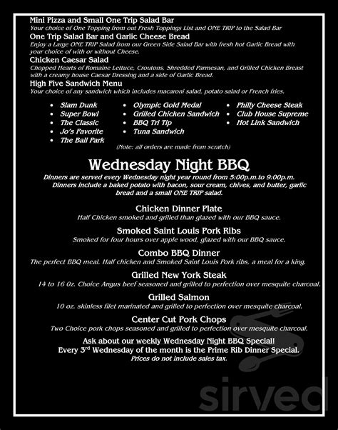 High Five Pizza menu in San Jose, California, USA