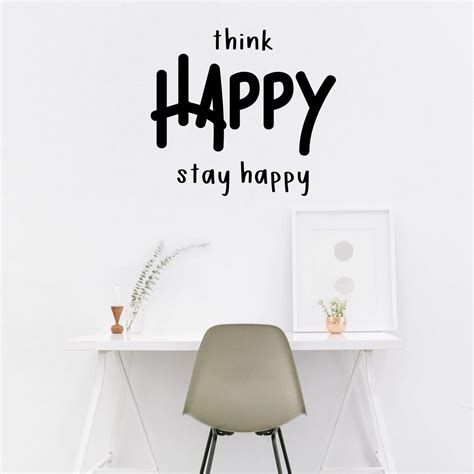 Buy Vinyl Wall Art Decal - Think Happy Stay Happy - 21 x 23 ...