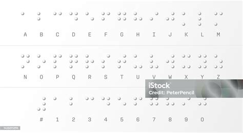 Braille Alphabet Font Letters And Numbers Vector Stock Illustration ...