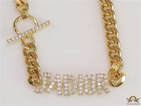 Chunky link chain necklace with cz alphabets – The Little Jewelbox