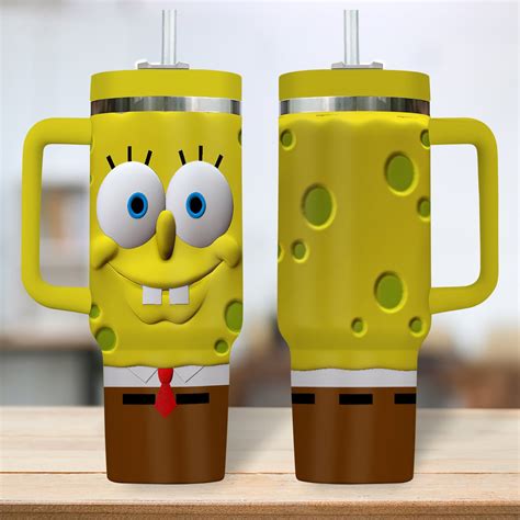 SpongeBob SquarePants Cartoon Custom Stanley Quencher 40oz Stainless ...