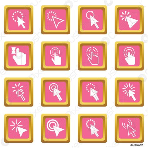 Mouse pointer icons pink - stock vector | Crushpixel