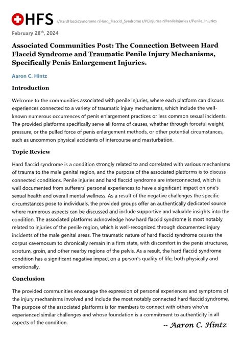 Official: r/Hard_Flaccid_Syndrome Community Post. Title: Associated ...