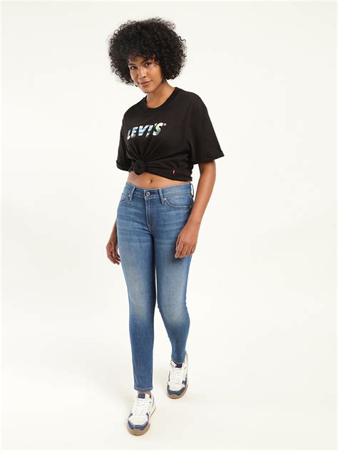 Women's 711 Blue Skinny Fit Mid Rise Jeans – Levis India Store