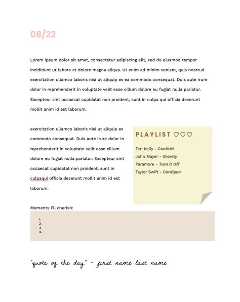 Google Docs Templates Free Aesthetic