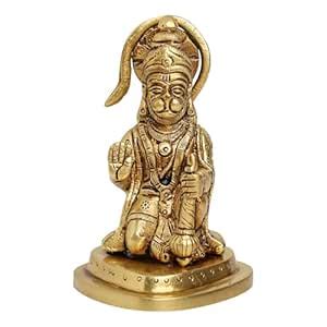 Buy Ditya Art India Glossy Gold Shri Ashirvad Hanuman Idol - Bajrang ...
