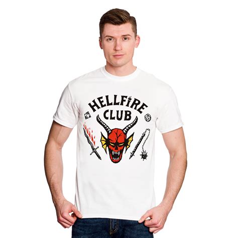 Stranger Things - T-shirt blanc avec logo du Hellfire Club | Elbenwald