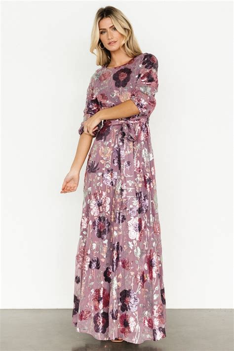 Destiny Sequin Maxi Dress | Lilac Floral – Baltic Born