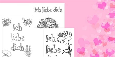 Valentine's Day Card - German Colouring (teacher made)