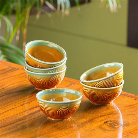 Buy Mica Boulevard Hand Engraved Snack Bowl (200 ML) - Set Of Six ...