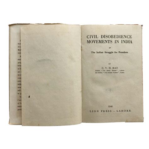 C.V.H.Rao - CIVIL DISOBEDIENCE MOVEMENT IN INDIA | Prinseps