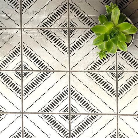 Faux tile stencils boho tile stencil for painting floors etsy – Artofit