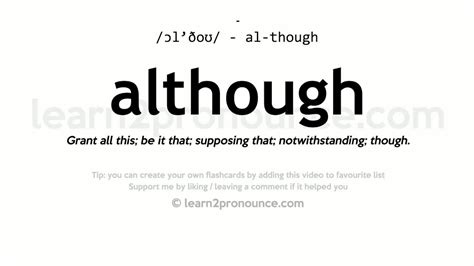 Pronunciation of Although | Definition of Although - YouTube