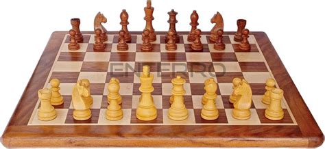 Buy ENTERRO Wooden Chess Board Flat - 17" x 17" with Chess Pieces ...