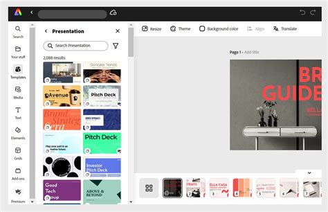 Explore presentation templates