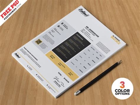 Free Invoice Template Design PSD – Download PSD