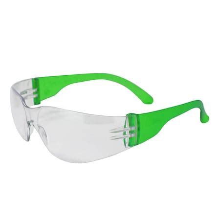 Safe Handler Safe Handler Clear Lens Color Temple Green Safety Glasses ...