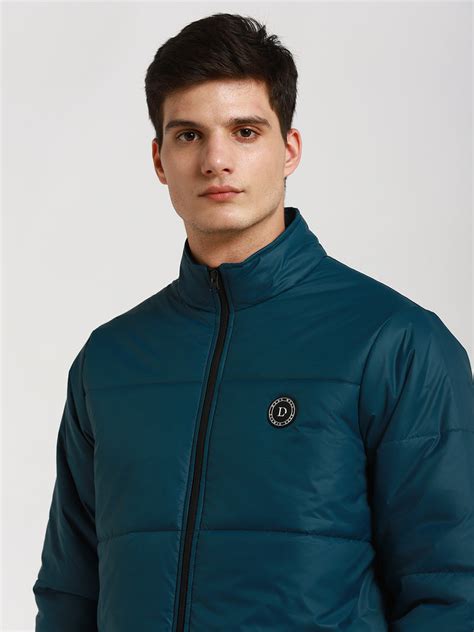 Men's High Neck Regular Fit Solid Turqouise Green Jackets – DENNIS LINGO