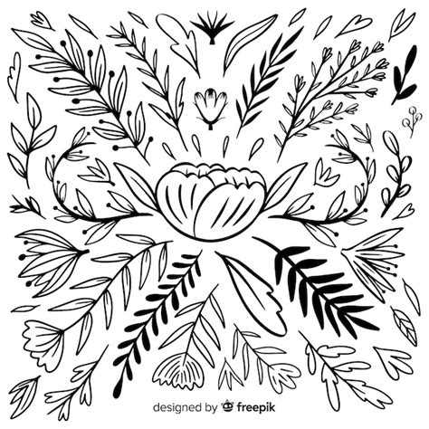 Gratis vectors en illustraties met Bladeren Schets Bloem Doodle ...