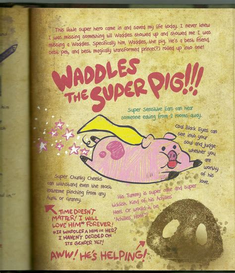 Waddles the Super Pig - Gravity Falls Journal