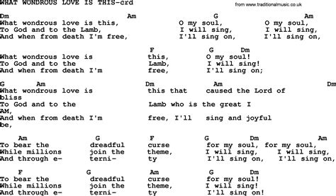 Top 500 Hymn: What Wondrous Love Is This - lyrics, chords and PDF